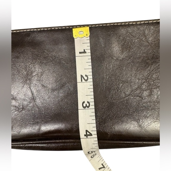 Unbranded faux Leather Y2K 2000s Style Chocolate Brown Zip Closure Wristlet - Picture 6 of 9